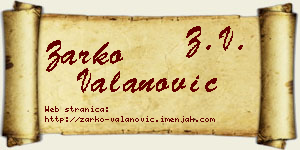 Žarko Valanović vizit kartica